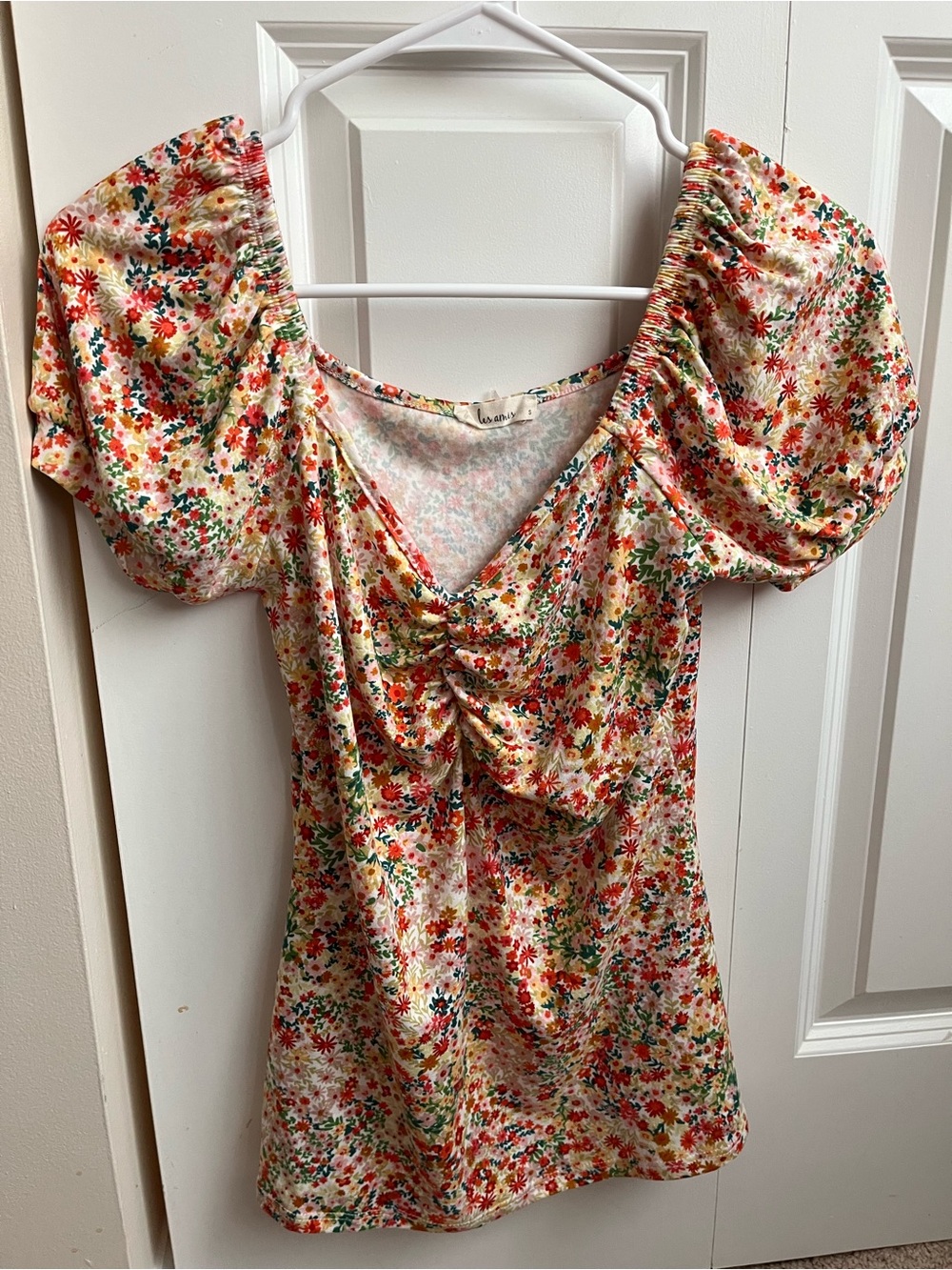 Floral Puff-Sleeve Top in Multi